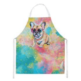 French Bulldog Hippie Dawg Apron Cooking Kitchen Server Baking Crafts Gardening for Adult Women Men, Unisex, Large, Multicolor