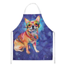 Chihuahua Hippie Dawg Apron Cooking Kitchen Server Baking Crafts Gardening for Adult Women Men, Unisex, Large, Multicolor