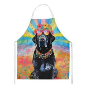 Black Labrador Hippie Dawg Apron Cooking Kitchen Server Baking Crafts Gardening for Adult Women Men, Unisex, Large, Multicolor