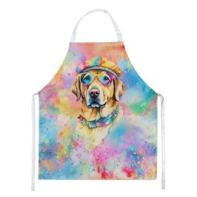 Yellow Labrador Hippie Dawg Apron Cooking Kitchen Server Baking Crafts Gardening for Adult Women Men, Unisex, Large, Multicolor