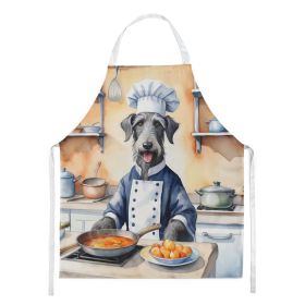 Scottish Deerhound The Chef Apron Cooking Kitchen Server Baking Crafts Gardening for Adult Women Men, Unisex, Large, Multicolor