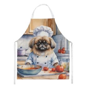 Pekingese The Chef Apron Cooking Kitchen Server Baking Crafts Gardening for Adult Women Men, Unisex, Large, Multicolor